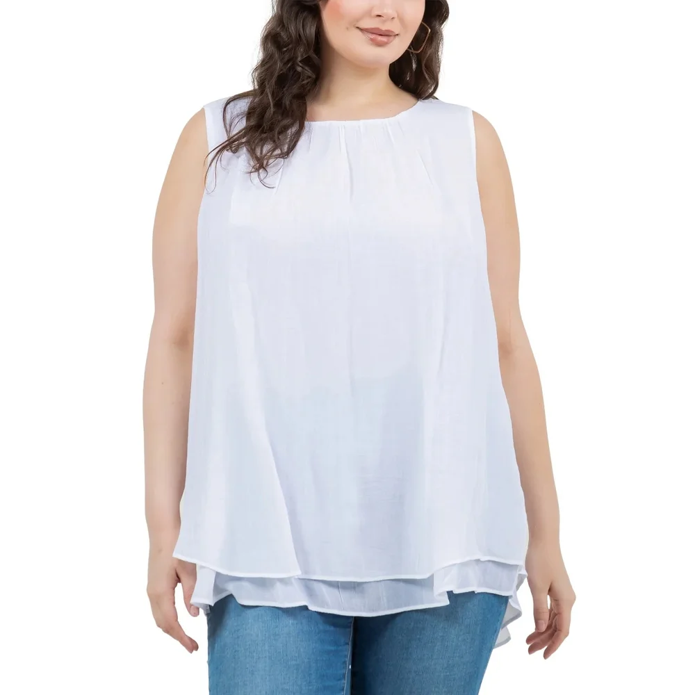 Women's White Sleeveless Top - Picture 4 of 10